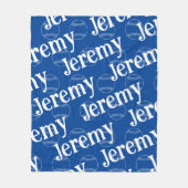 Blue & White Novelty Baseball Fleece Blanket (Vorderseite)
