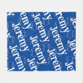 Blue & White Novelty Baseball Fleece Blanket (Vorderseite (Horizontal))