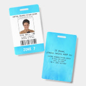 Blue White Nuride CNA Foto ID Name Abzeichen Ausweis (Vorder- & Rückseite)