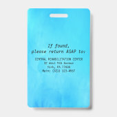 Blue White Nuride CNA Foto ID Name Abzeichen Ausweis (Rückseite)