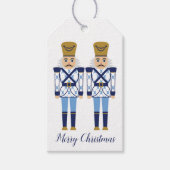 Blue & White Nutcracker. Chinoiserie Weihnachtsfes Geschenkanhänger (Vorderseite)