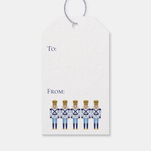 Blue & White Nutcracker. Chinoiserie Weihnachtsfes Geschenkanhänger (Rückseite)