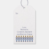 Blue & White Nutcracker. Chinoiserie Weihnachtsfes Geschenkanhänger (Rückseite)