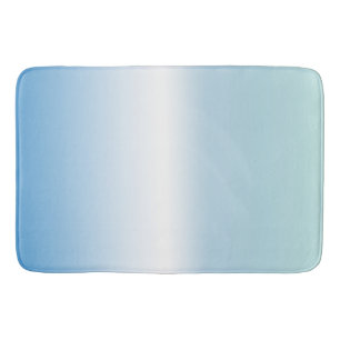 Blue White Ombre Streifen Badematte