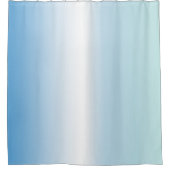 Blue White Ombre Streifen Duschvorhang (Vorderseite)