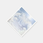 Blue White on Cloud Nine 9 Pampas Brautparty Serviette (Ecke)