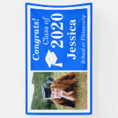 Blue White One Foto Class 2024 Abschluss Banner (Vertikal)