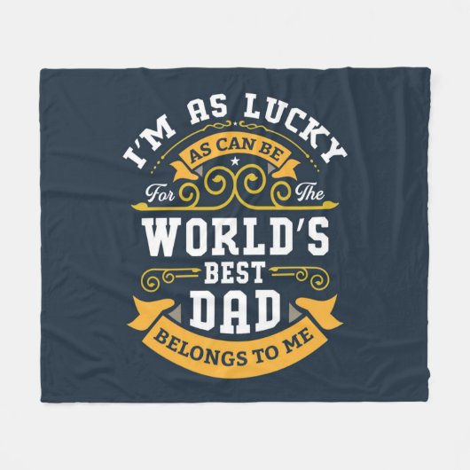 Blue White Orange Worlds Bester Vater Fleecedecke (Vorderseite (Horizontal))