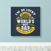 Blue White Orange Worlds Bester Vater Leinwanddruck (Insitu (Holzboden))