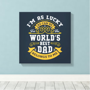 Blue White Orange Worlds Bester Vater Leinwanddruck