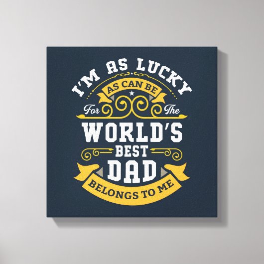 Blue White Orange Worlds Bester Vater Leinwanddruck (Vorderseite)