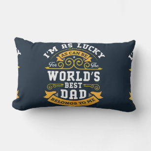 Blue White Orange Worlds Bester Vater Lendenkissen