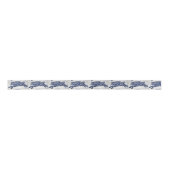 Blue & White Oriental Rabbit Designer Ribbon Spool Satinband (Vorderseite)
