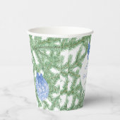 Blue White Ornaments Weihnachts-Brautparty Party Pappbecher (Rechts)