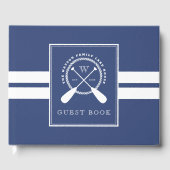 Blue White Paddle Lake House Monogram Gästebuch (Vorderseite)