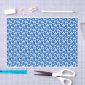 BLUE & WHITE PAISLEY PATTERN SEIDENPAPIER (Handwerk)
