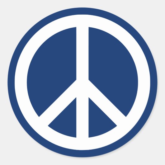 Blue & White Peace Runder Aufkleber (Vorderseite)
