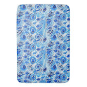 Blue White Peacock Feathers Badematte (Vorderseite Vertikal)