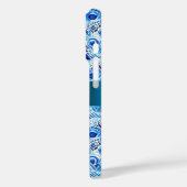 Blue White Peacock Feathers Case-Mate iPhone Hülle (Rückseite / Links)