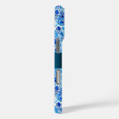 Blue White Peacock Feathers Case-Mate iPhone Hülle (Rückseite / Rechts)