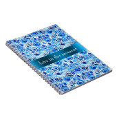 Blue White Peacock Feathers   Notizblock (Rechte Seite)