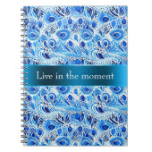 Blue White Peacock Feathers   Notizblock (Vorderseite)