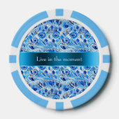 Blue White Peacock Feathers   Pokerchips (Vorderseite)