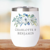 Blue White Peony Floral Custom Spring Wedding