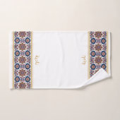 Blue White Persian Floral Personalised Wudhu Towel Handtuch (Handtuch)