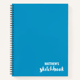 Blue White Personalisiert Sketchbook Ihr Name Notizblock