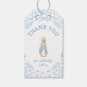Blue White Peter the Rabbit Beatrix Baby Dusche Geschenkanhänger (Vorderseite)