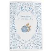 Blue White Peter the Rabbit Beatrix Baby Dusche Mittlere Geschenktüte (Vorderseite)