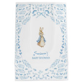 Blue White Peter the Rabbit Beatrix Baby Dusche Mittlere Geschenktüte (Rückseite)