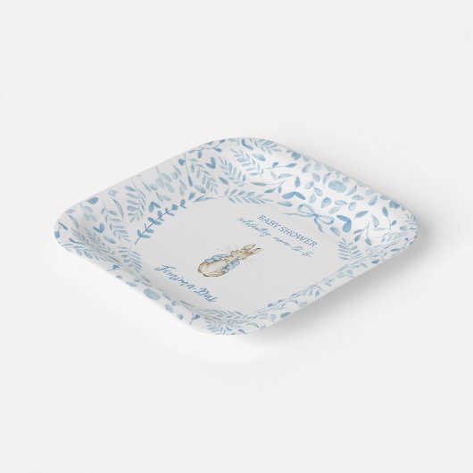 Blue White Peter the Rabbit Beatrix Baby Dusche Pappteller (Gewinkelt)
