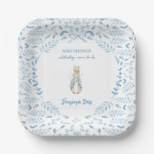 Blue White Peter the Rabbit Beatrix Baby Dusche Pappteller (Vorderseite)