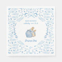Blue White Peter the Rabbit Beatrix Baby Dusche