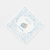 Blue White Peter the Rabbit Beatrix Baby Dusche Serviette (Ecke)