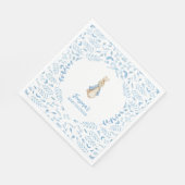 Blue White Peter the Rabbit Beatrix Baby Dusche Serviette (Ecke)