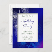 Blue White Pine Custom Holiday Party Postcard Einladungspostkarte (Vorne/Hinten)