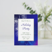 Blue White Pine Custom Holiday Party Postcard Einladungspostkarte (Stehend Vorderseite)