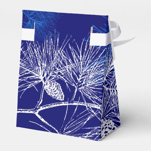 Blue White Pine Holiday Party - Gefallen Box Geschenkschachtel (Rückseite)