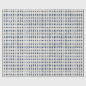 Blue White Plaid Stripes Christmas Geschenkpapier (Flach)