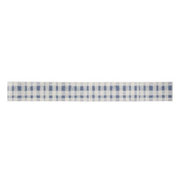 Blue White Plaid Stripes Christmas Satinband