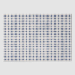 Blue White Plaid Stripes Christmas Seidenpapier