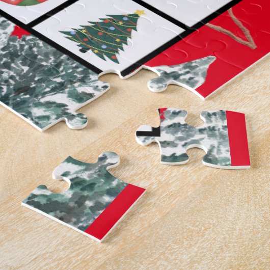 Blue White Playful Christmas Bingo Puzzle (Seite)