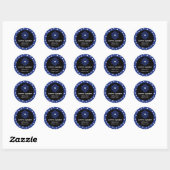 Blue & White Polka Dot Address Labels Runder Aufkleber (Blatt)