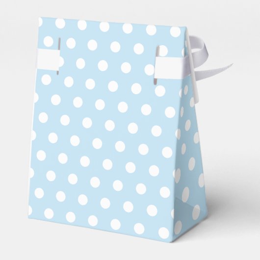 Blue White Polka Dot Elephant Boy Baby Dusche Geschenkschachtel (Rückseite)