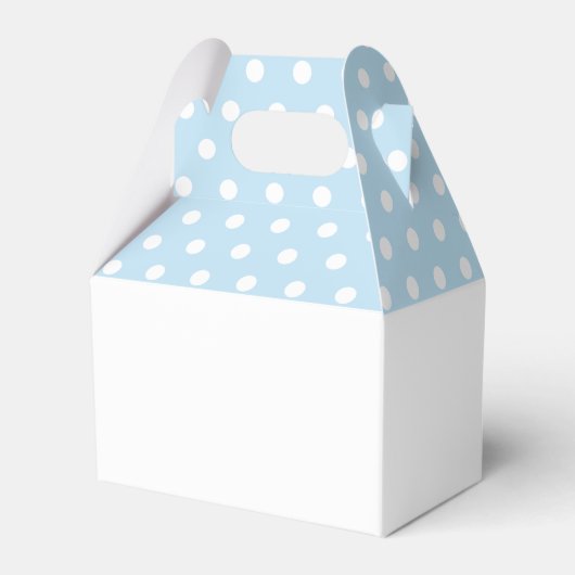 Blue White Polka Dot Elephant Boy Baby Dusche Geschenkschachtel (Rückseite)