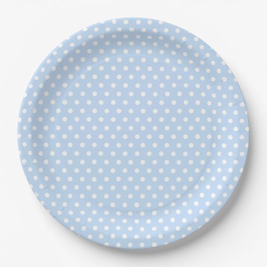 Blue White Polka Dot Paper Teller (Vorderseite)