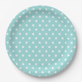 Blue White Polka Dot Pattern Pappteller (Vorderseite)